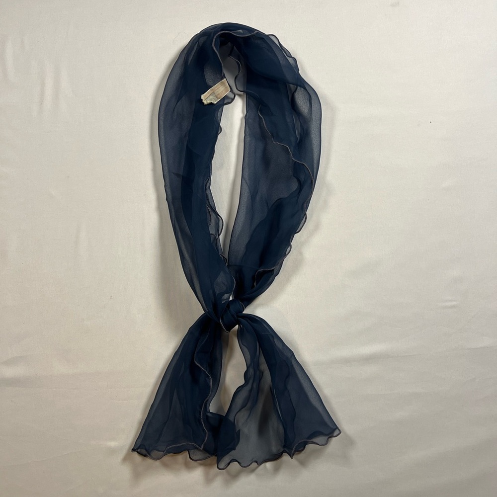 Vintage Navy Sheer Scarf